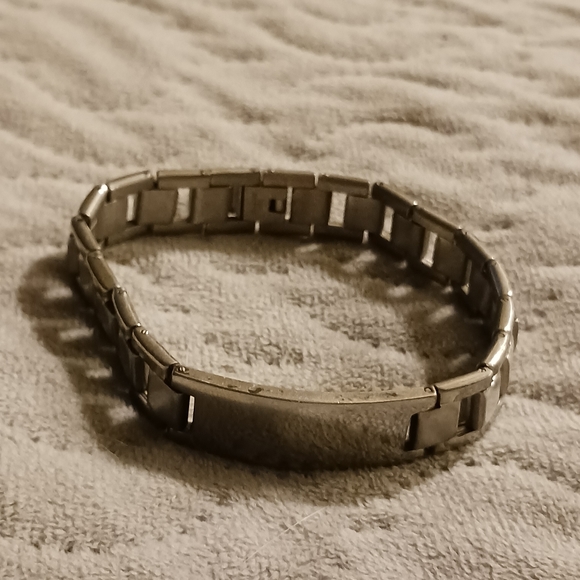 Vintage Men's Stainless Steel Name Plate Bracelet - Picture 1 of 11